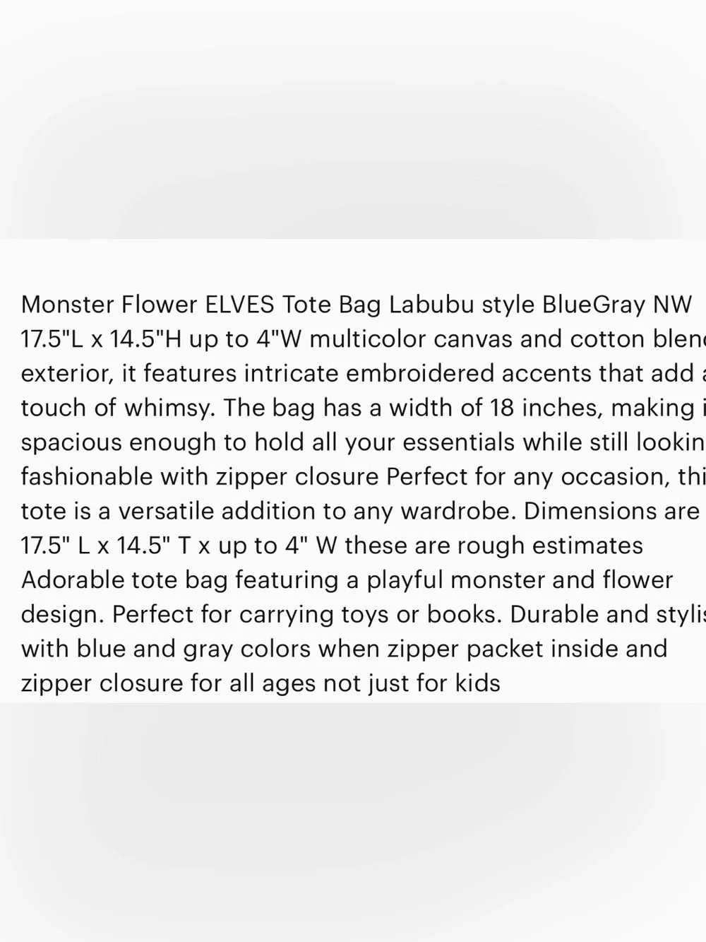 La Bubu The Monster Flower Tote Bag - Blue